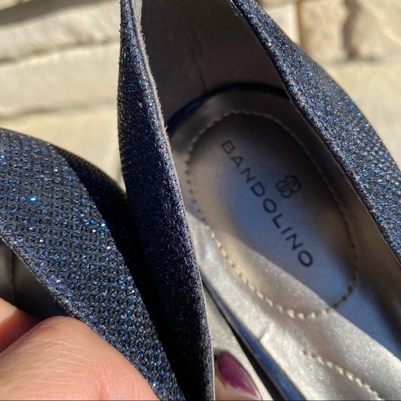 BANDOLINO NIELLA PUMP dark navy blue sparkly high heels Sz 8M - Picture 6 of 10